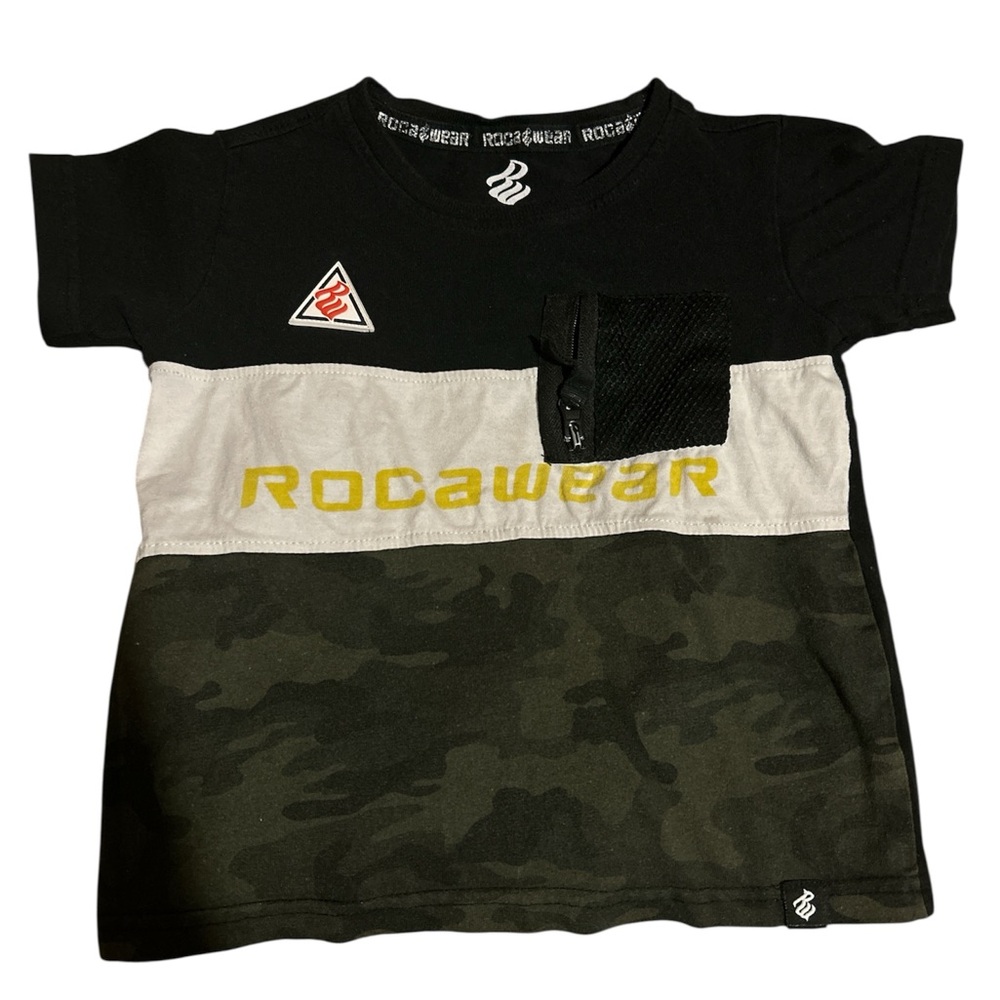 Rocawear Black and Gray Kids T-Shirt